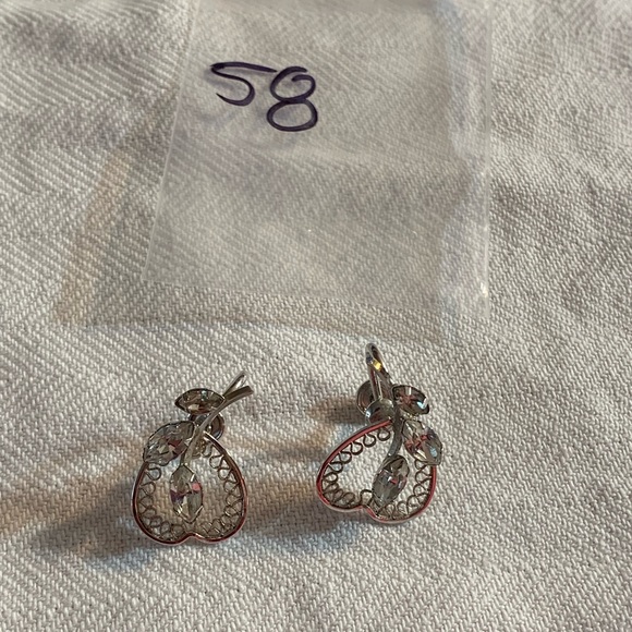 Star Art Heart and Crystal Earrings - Picture 2 of 4